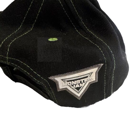 Grave Digger Monster Jam Hat Souvenir Cap Snapback Black Green Large Logo Script - Picture 4 of 8
